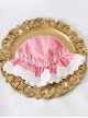 Cute Girl Kawaii Baby Nightcap Lace Ruffles Solid Color Versatile Daily Sweet Lolita Heart Cotton Hat