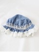 Cute Girl Kawaii Baby Nightcap Lace Ruffles Solid Color Versatile Daily Sweet Lolita Heart Cotton Hat