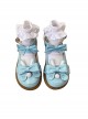 Round Head Bunny Ears Hair Ball Bowknot Cat Claw Print Lace Cute Sweet Lolita Doll Soft Flat Cookies Bottom Shoes