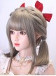 Aoki Linen Gray Cute Short Straight Bobo Double Ponytail Braided Hair Girl Styling Sweet Lolita Full Head Wig