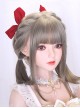 Aoki Linen Gray Cute Short Straight Bobo Double Ponytail Braided Hair Girl Styling Sweet Lolita Full Head Wig