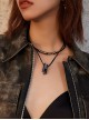 Ashes Series Black Golden Tinfoil Double Knot Neutral High Quality Punk Style Clavicle Chain Necklace