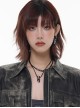 Ashes Series Black Golden Tinfoil Double Knot Neutral High Quality Punk Style Clavicle Chain Necklace