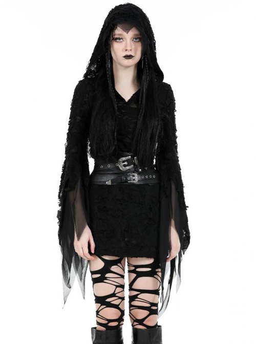 Punk Style Cool Rock Bandage Design Silver Metal Buckle Rivet Decoration Black PU Leather Tight Belt