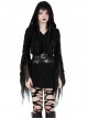 Punk Style Cool Rock Bandage Design Silver Metal Buckle Rivet Decoration Black PU Leather Tight Belt