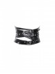 Punk Style Cool Rock Bandage Design Silver Metal Buckle Rivet Decoration Black PU Leather Tight Belt