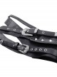 Punk Style Cool Rock Bandage Design Silver Metal Buckle Rivet Decoration Black PU Leather Tight Belt
