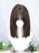 Japanese Style Gentle Daily Commute Flat Bangs Natural Medium Hair Sweet Lolita Full Head Wig