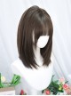 Japanese Style Gentle Daily Commute Flat Bangs Natural Medium Hair Sweet Lolita Full Head Wig