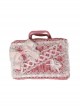 Heart Shape Lace Bowknot Ribbon Versatile Soft Girl Picnic Sweet Lolita Rectangle Rattan Box Woven Handbag