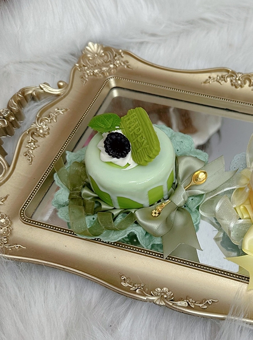 Simulated Dessert Chocolate Mulberry Matcha Mango Peppermint Ribbon Bowknot Sweet Lolita Pudding Cake Handmade Hat