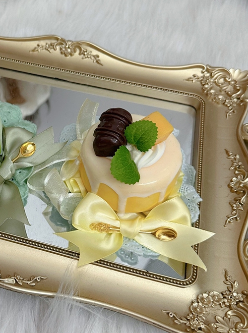 Simulated Dessert Chocolate Mulberry Matcha Mango Peppermint Ribbon Bowknot Sweet Lolita Pudding Cake Handmade Hat
