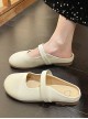 French Fairy Style Round Head Daily Versatile Kawaii Fashion Soft Flat Soles Gentle Mules Semi Slippers