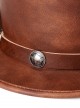 Steampunk Pirate Style European American Industrial Retro Style Metal Rivet Brown Dome Unisex Gentleman Cowboy Hat
