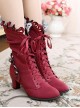 Handmade Bowknot Ribbon Vintage Gorgeous Victorian Steampunk Style Lace Classic Lolita Outdoor High Boots