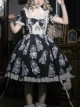 Night Of Dolls Series Black Square Collar Lace Ruffles Bowknot Antique Doll Embroidery Classic Lolita Puff Sleeves Dress OP