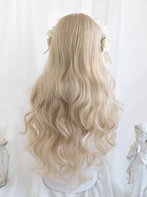 Midsummer Series Noble Elegant Refined Sweet Creamy Golden Long Curly Hair Classic Lolita Full Head Wig