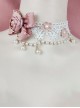 Cool Summer Series Gorgeous Elegant Sweet Lace Bowknot Versatile Roses Pearl Chain Classic Lolita Necklace