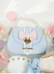 Milk Core Series Daily Commute Gentle Cute Love Metal Buckle Bowknot Pearl Chain Sweet Lolita JK Uniform Soft Girl Bag