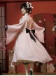 Yayoi Series Japanese Style Long Maid Uniform Contrast Color Bowknot Apron Classic Lolita Loose Long Sleeves Dress