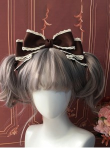 Summer Tea Party Series Steady Deep Color Gorgeous Retro Doll Sense Lace Sweet Lolita Bowknot Hairpin