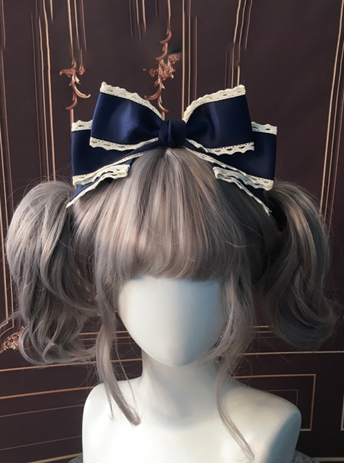 Summer Tea Party Series Steady Deep Color Gorgeous Retro Doll Sense Lace Sweet Lolita Bowknot Hairpin