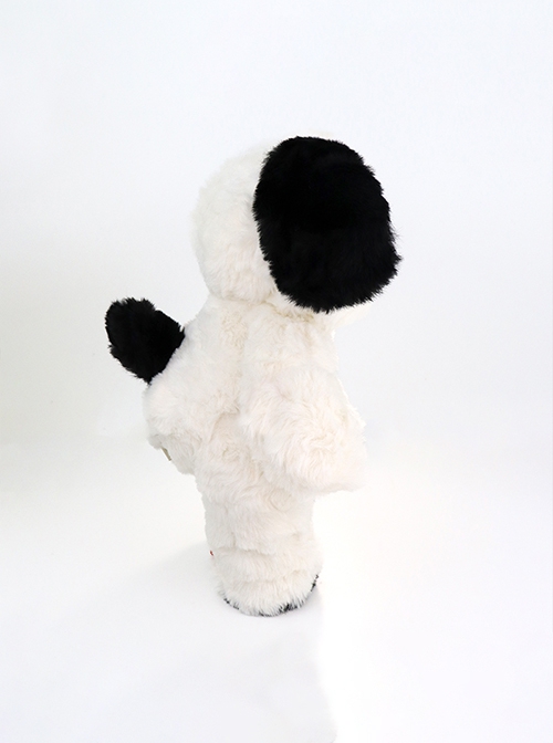 Soft Cute Overalls Black White Dog Border Collie Kawaii Fashion Heartwarming Gift Sleeping Companion Plush Puppy Doll