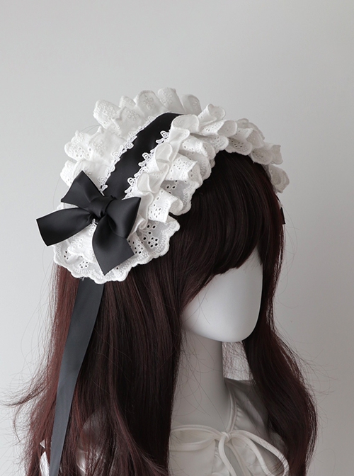 Elegant Exquisite Versatile Double Layer Lace Ruffles Doll Sense Classic Lolita Vintage Wide Headband