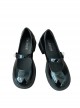 French Style Mary Jane Pearl Square Buckle Classic Lolita Leather Round Head Shallow Mouth Thick High Heels Shoes