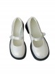 French Style Mary Jane Pearl Square Buckle Classic Lolita Leather Round Head Shallow Mouth Thick High Heels Shoes