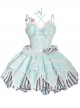 Sweetheart Gummies Series Limited Edition Candy Mint Chocolate Stripe Lace Bowknot Flower Bud Sweet Lolita Sling Dress