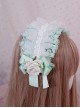 Gorgeous Exquisite Satin Rose Fresh Mint Green Versatile Cute Flower Lace Bowknot Sweet Lolita Headband