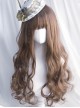 Bobo Milk Tea Series Doll Sense Sophisticated Elegant Versatile Long Curly Hair Flat Bangs Sweet Lolita Full Head Wig