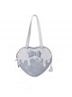 Heart Shape Runny Cream Checkered Pattern Bowknot Sweet Lolita Transparent Layer Display Crossbody Shoulder Bag