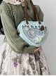 Heart Shape Runny Cream Checkered Pattern Bowknot Sweet Lolita Transparent Layer Display Crossbody Shoulder Bag