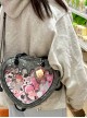 Heart Shape Runny Cream Checkered Pattern Bowknot Sweet Lolita Transparent Layer Display Crossbody Shoulder Bag