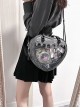 Heart Shape Runny Cream Checkered Pattern Bowknot Sweet Lolita Transparent Layer Display Crossbody Shoulder Bag