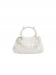 Elegant Low Saturation Daily Commute Ring Handle White Pearl Classic Lolita Crossbody Soft Cloud Handbag