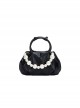 Elegant Low Saturation Daily Commute Ring Handle White Pearl Classic Lolita Crossbody Soft Cloud Handbag