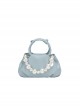 Elegant Low Saturation Daily Commute Ring Handle White Pearl Classic Lolita Crossbody Soft Cloud Handbag