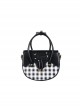 Spring Picnic Series Cute Plaid Little Daisy Wavy Flip Cover Transparent Layer Dual Use Sweet Lolita Handbag