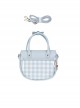 Spring Picnic Series Cute Plaid Little Daisy Wavy Flip Cover Transparent Layer Dual Use Sweet Lolita Handbag