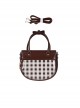 Spring Picnic Series Cute Plaid Little Daisy Wavy Flip Cover Transparent Layer Dual Use Sweet Lolita Handbag