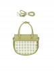 Spring Picnic Series Cute Plaid Little Daisy Wavy Flip Cover Transparent Layer Dual Use Sweet Lolita Handbag