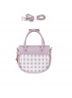 Spring Picnic Series Cute Plaid Little Daisy Wavy Flip Cover Transparent Layer Dual Use Sweet Lolita Handbag