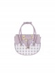 Spring Picnic Series Cute Plaid Little Daisy Wavy Flip Cover Transparent Layer Dual Use Sweet Lolita Handbag