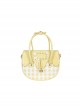 Spring Picnic Series Cute Plaid Little Daisy Wavy Flip Cover Transparent Layer Dual Use Sweet Lolita Handbag