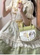 Spring Picnic Series Cute Plaid Little Daisy Wavy Flip Cover Transparent Layer Dual Use Sweet Lolita Handbag