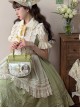 Spring Picnic Series Cute Plaid Little Daisy Wavy Flip Cover Transparent Layer Dual Use Sweet Lolita Handbag