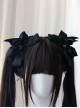 Dark Hard Girl Style Bowknot Devil Wings Halloween Gothic Lolita Double Ponytail Clip Hairpin